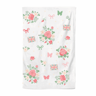 Floral UK Personalised Tea Towel