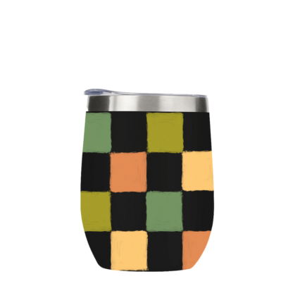 Green Checkerboard Metal Drinks Tumbler - Image 3