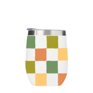 Green Checkerboard Metal Drinks Tumbler