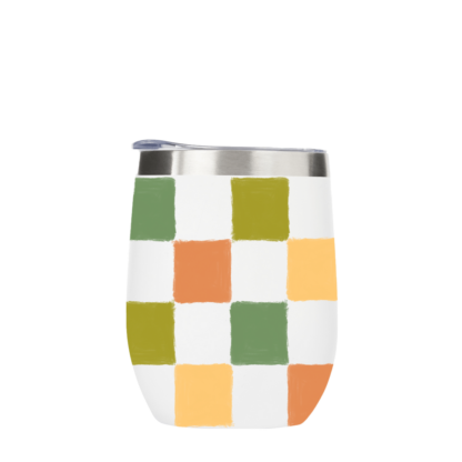 Green Checkerboard Metal Drinks Tumbler