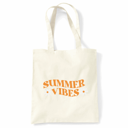 Summer Vibes Personalised Natural Cotton Tote Bag