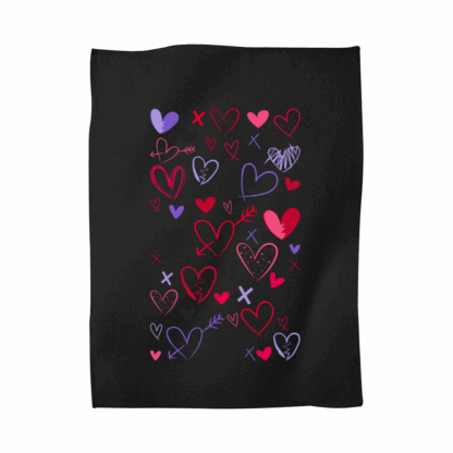 Love Heart Scribbles Personalised Tea Towel
