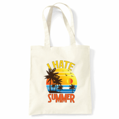 I Hate Summer Personalised Natural Cotton Tote Bag