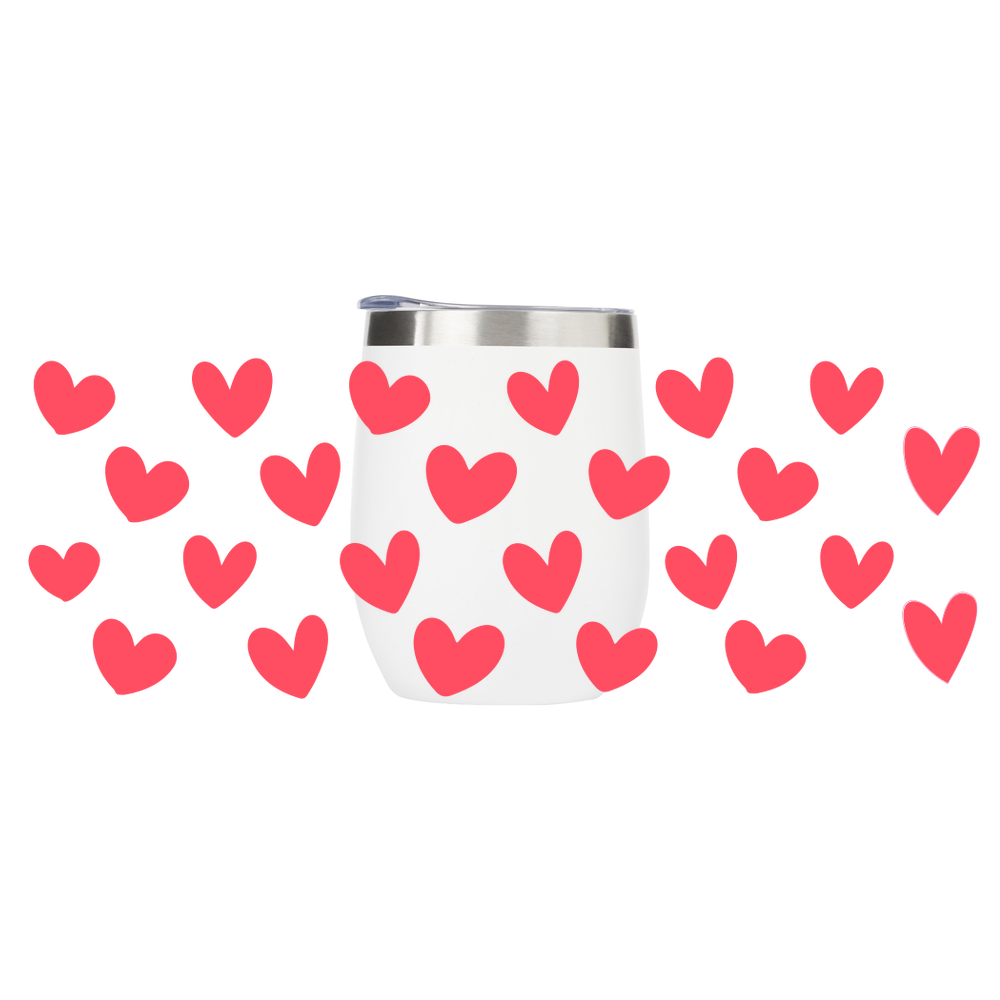 Hearts Pattern Metal Drinks Tumbler - Image 2