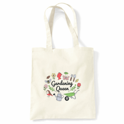 Gardening Queen Personalised Natural Cotton Tote Bag