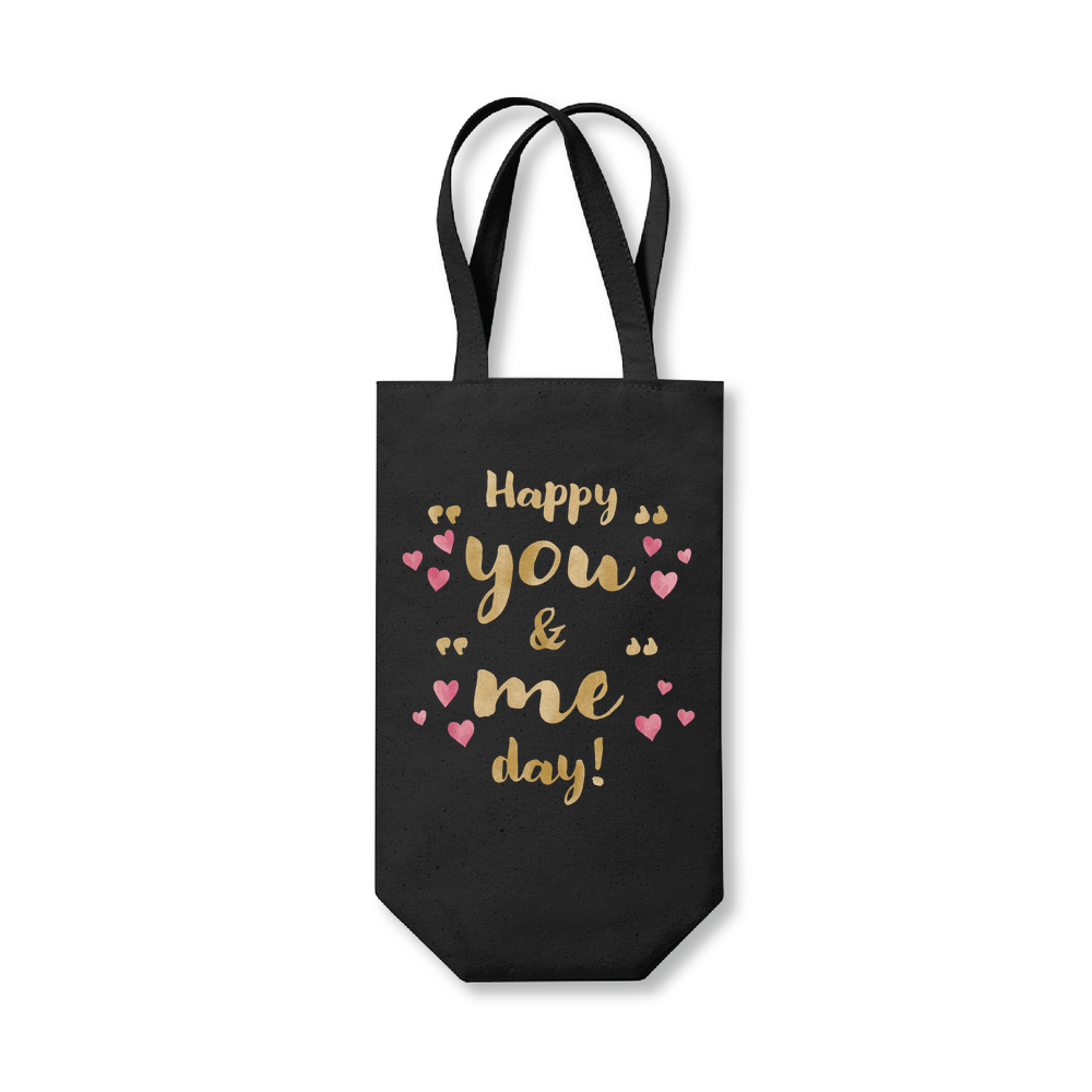 Happy You and Me Day Anniversary Cotton Wine Bottle Bag - Image 4