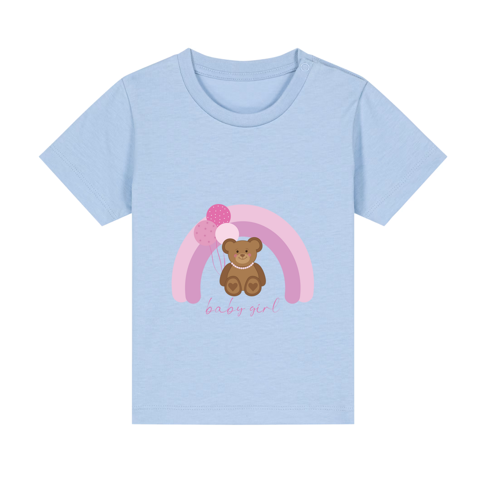 Baby Girl Personalised Teddy Bear Baby/Toddler T-Shirt - Image 7