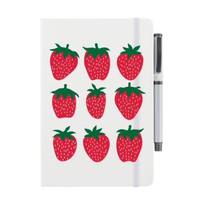 Strawberries Personalised Notebook with Pen - Image 3