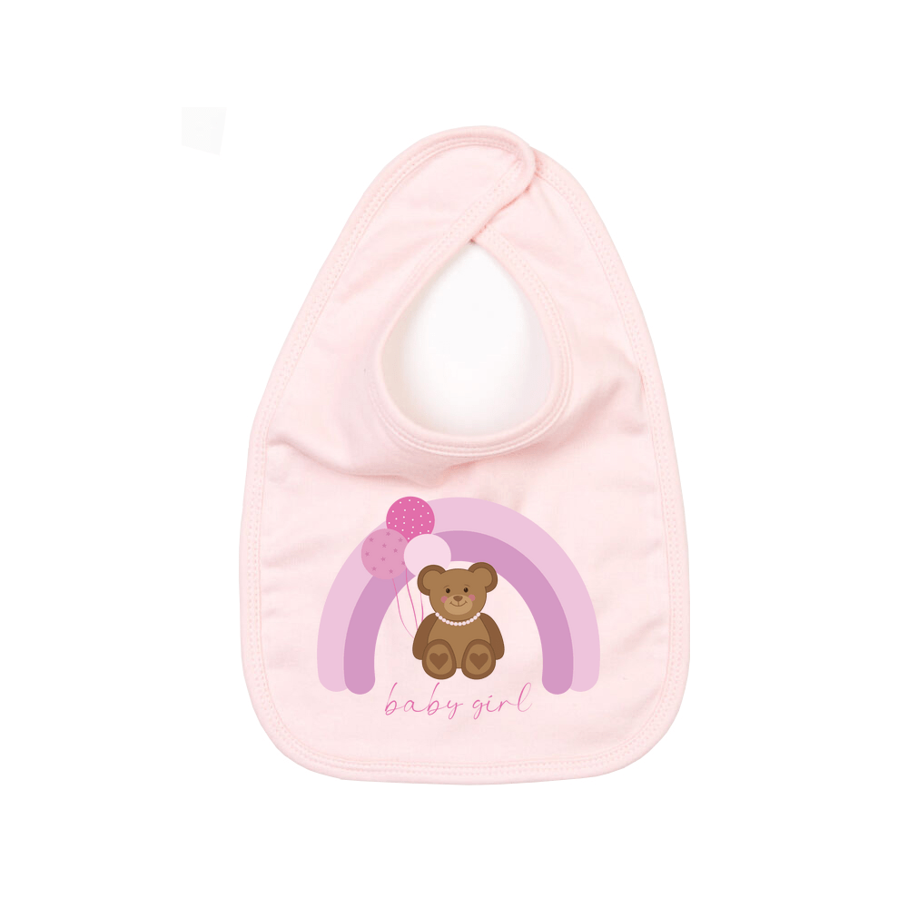 Baby Girl Teddy Bear Bib - Image 3
