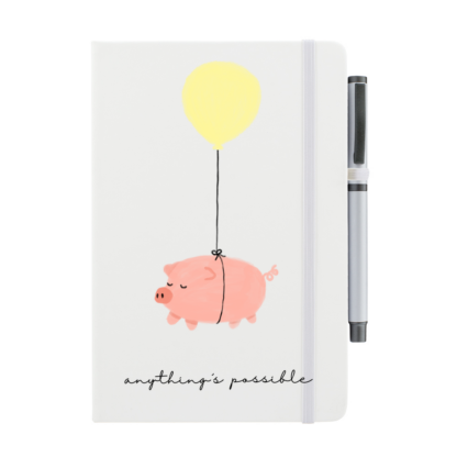 Anything's Possible Pig Personalised Notebook with Pen - Image 5