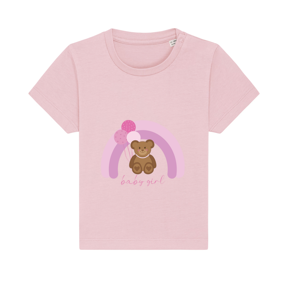 Baby Girl Personalised Teddy Bear Baby/Toddler T-Shirt - Image 3