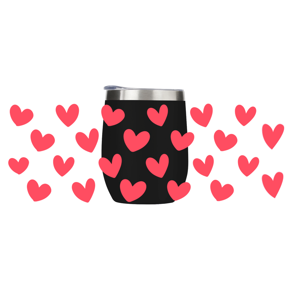 Hearts Pattern Metal Drinks Tumbler - Image 3