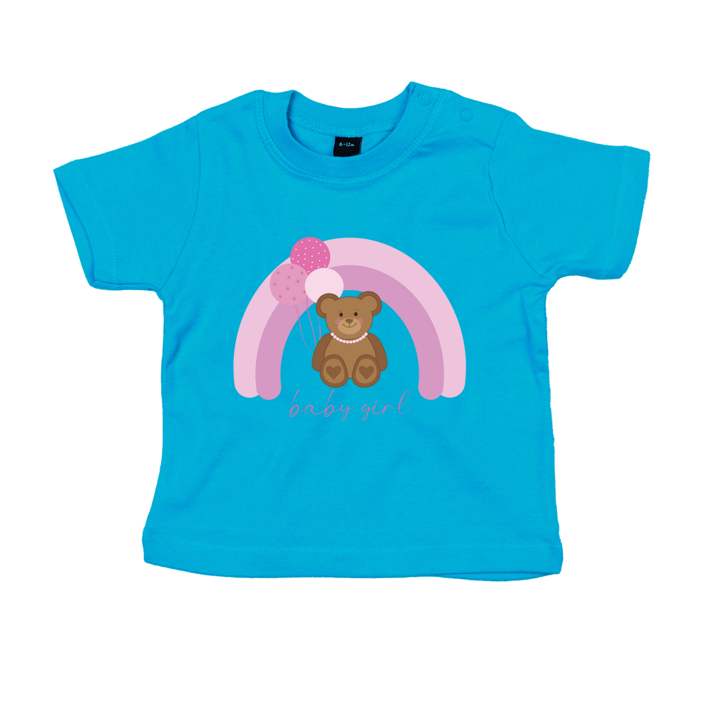 Baby Girl Personalised Teddy Bear Baby/Toddler T-Shirt - Image 8