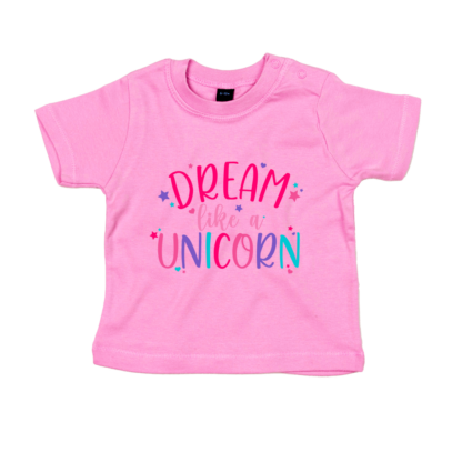Dream Like A Unicorn Personalised Baby/Toddler T-Shirt - Image 3