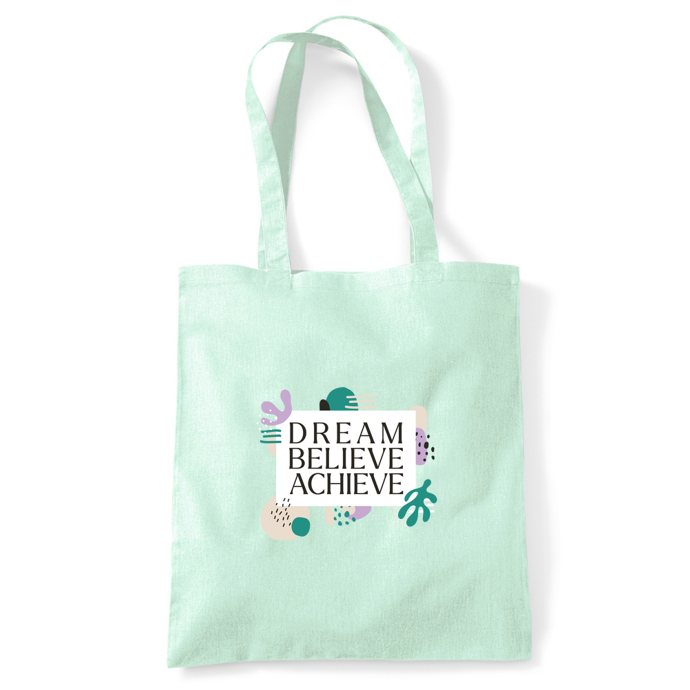 Dream Believe Achieve Tote Bag - Image 45