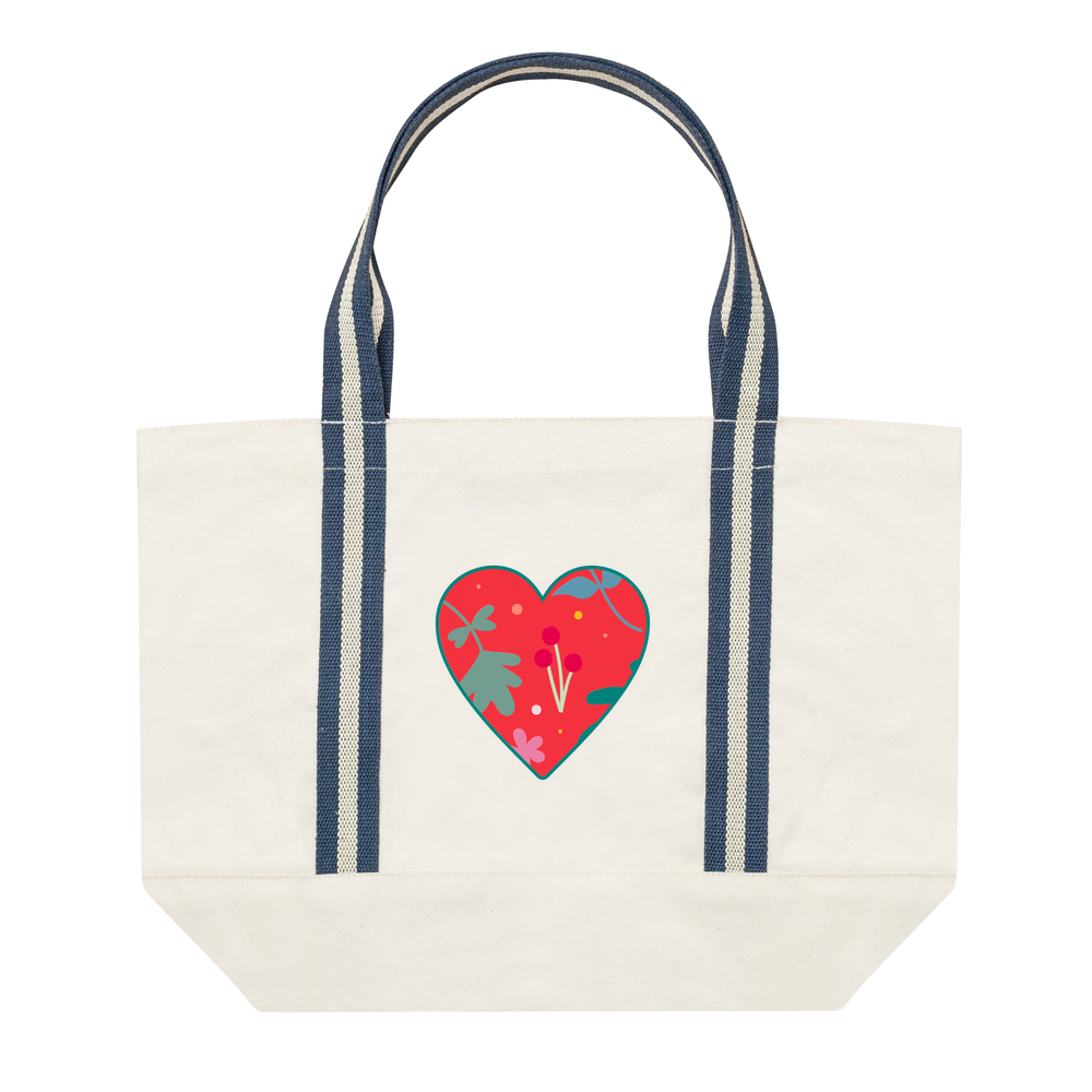 Floral Heart Personalised Organic Cotton Boat Bag - Image 2