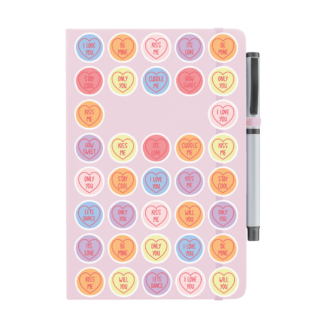 Love Hearts Personalised Notebook with Pen
