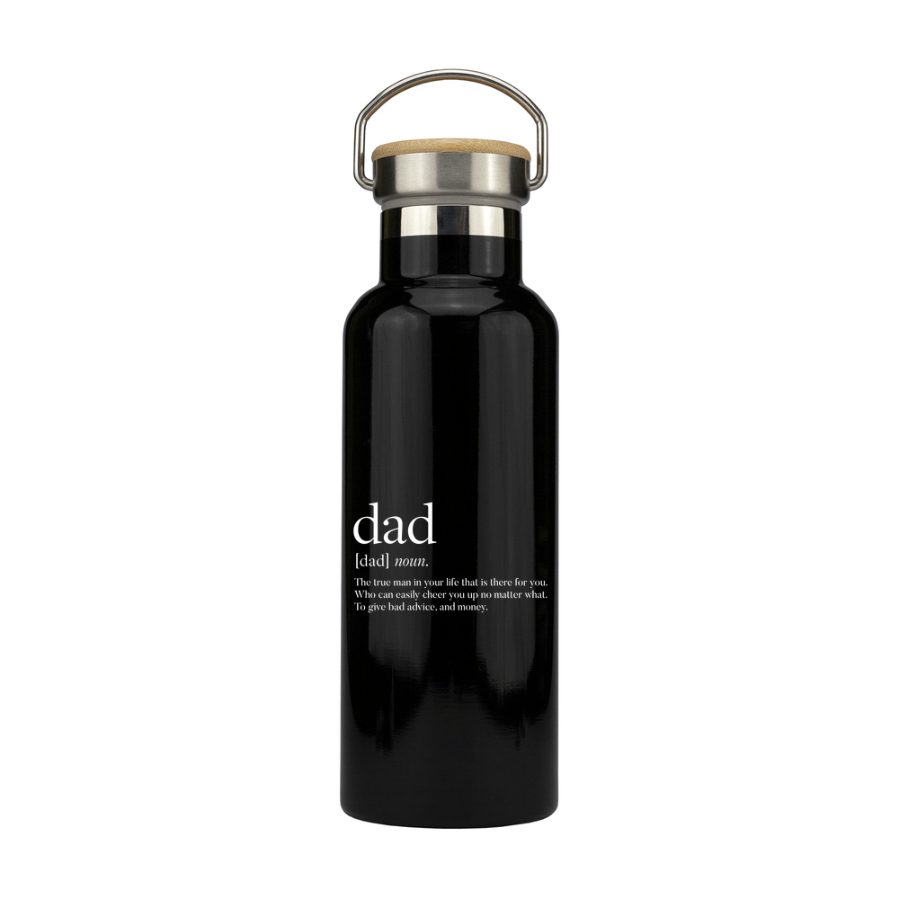 Dad Personalised Metal Bottle with Bamboo Lid - Image 2