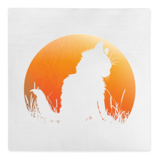 Cat Sunset Canvas Cushion
