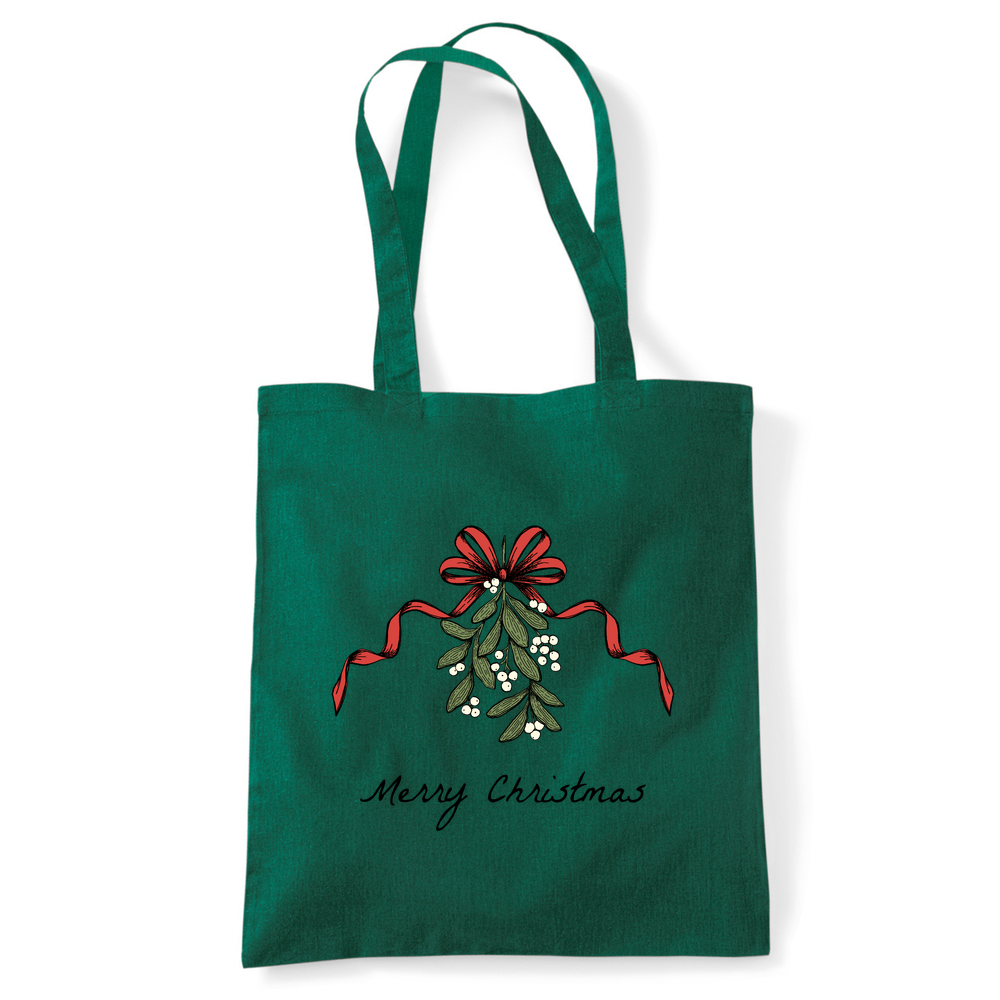 Merry Christmas Mistletoe Tote Bag - Image 40