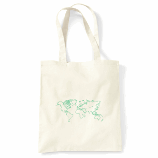 World Map Outlines Personalised Natural Cotton Tote Bag