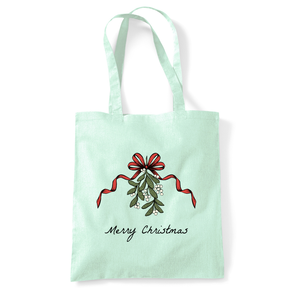 Merry Christmas Mistletoe Tote Bag - Image 44