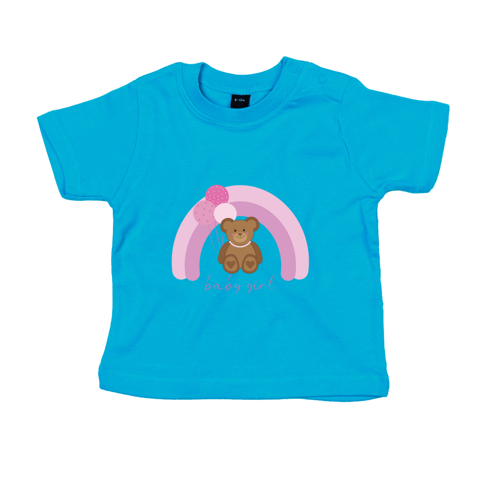 Baby Girl Personalised Teddy Bear Baby/Toddler T-Shirt - Image 8