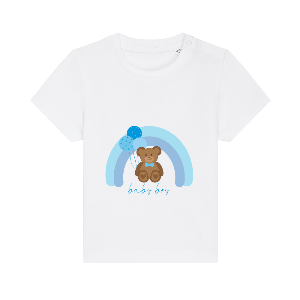 Baby Boy Personalised Teddy Bear Baby/Toddler T-Shirt - Image 2
