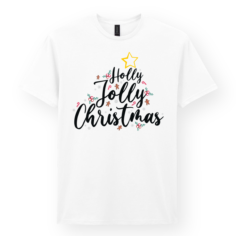 Holly Jolly Christmas Cotton T-Shirt - Image 2