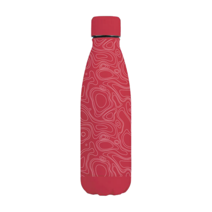 Earth Countour Lines Metal Bottle