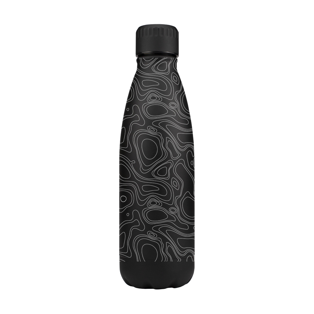 Earth Countour Lines Metal Bottle - Image 2