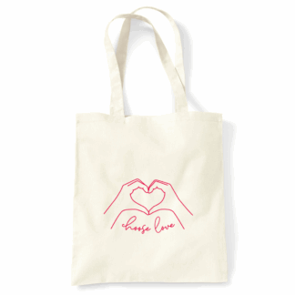 Choose Love Personalised Natural Cotton Tote Bag