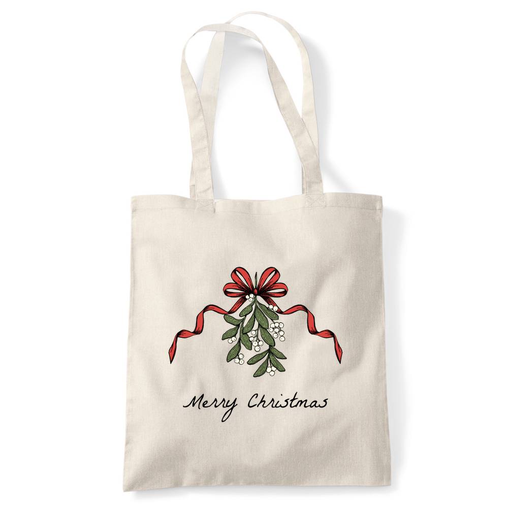 Merry Christmas Mistletoe Tote Bag - Image 4
