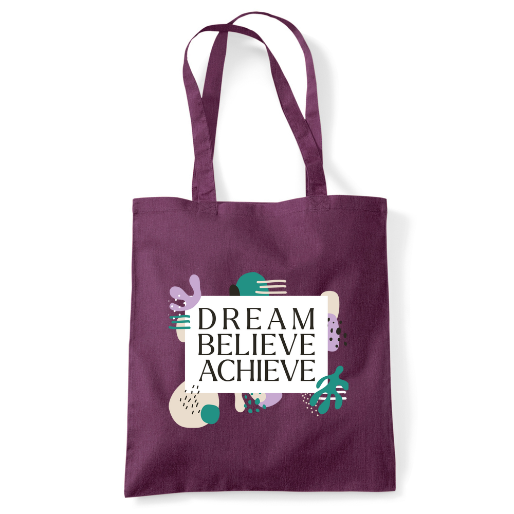Dream Believe Achieve Tote Bag - Image 30