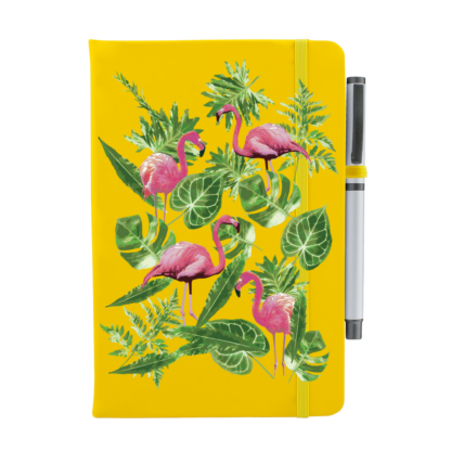 Leaves & Flamingos Personalised Notebook with Pen - Image 8
