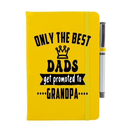 Only The Best Dads Get Promoted to Grandpa Notebook with Pen - Image 3