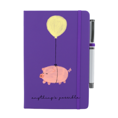 Anything's Possible Pig Personalised Notebook with Pen - Image 4