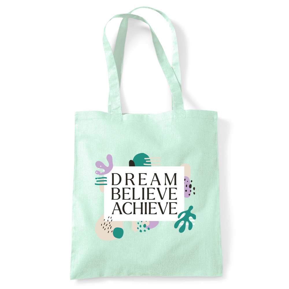 Dream Believe Achieve Tote Bag - Image 45