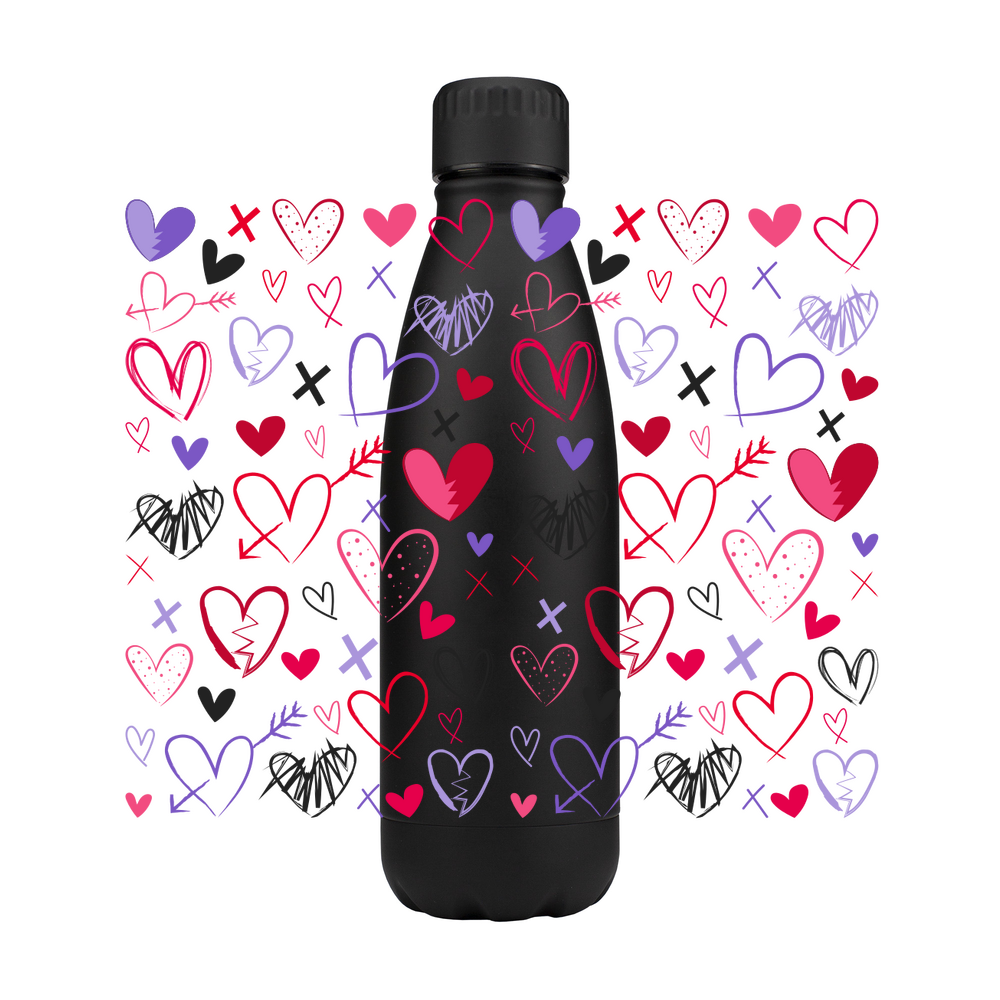 Heart Scribbles Metal Bottle - Image 3