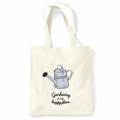 Gardening Is My Happy Place Personalised Natural Cotton Tote Bag