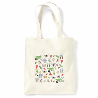 Gardening Collage Personalised Natural Cotton Tote Bag
