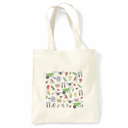 Gardening Collage Personalised Natural Cotton Tote Bag