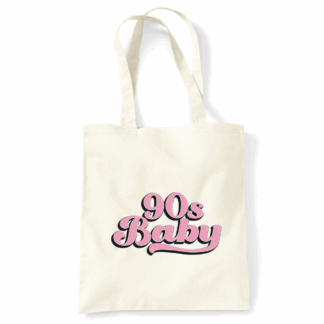 90s Baby Personalised Natural Cotton Tote Bag