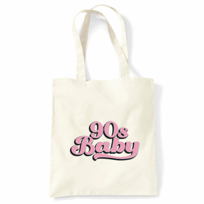 90s Baby Personalised Natural Cotton Tote Bag