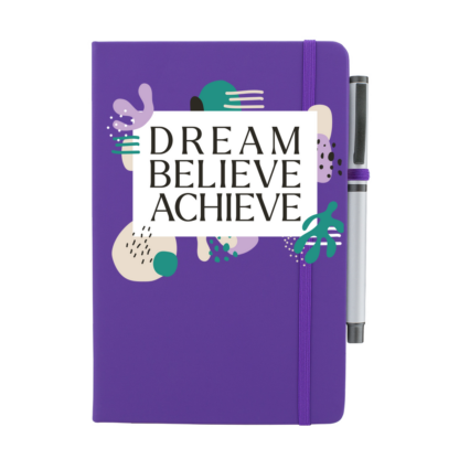 Dream Believe Achieve Personalised Notebook with Pen - Image 4
