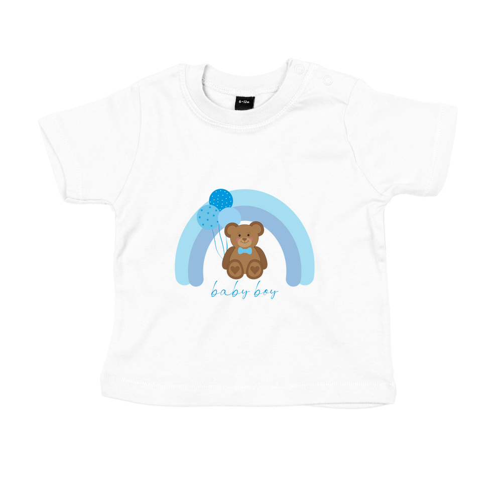 Baby Boy Personalised Teddy Bear Baby/Toddler T-Shirt - Image 2
