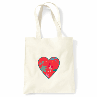Heart Personalised Natural Cotton Tote Bag