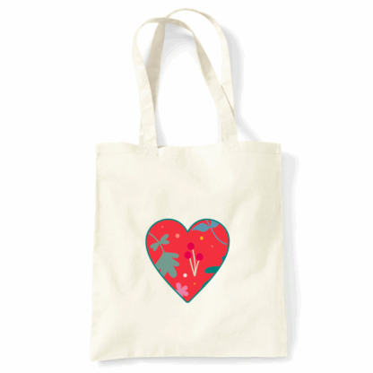 Heart Personalised Natural Cotton Tote Bag