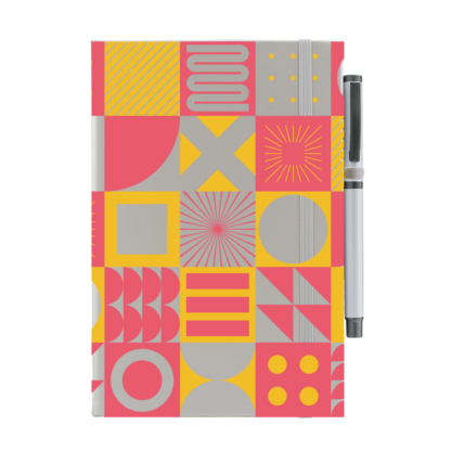 Square Patterns Notebook with Pen - Image 5