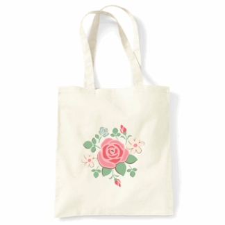Rose Personalised Natural Cotton Tote Bag